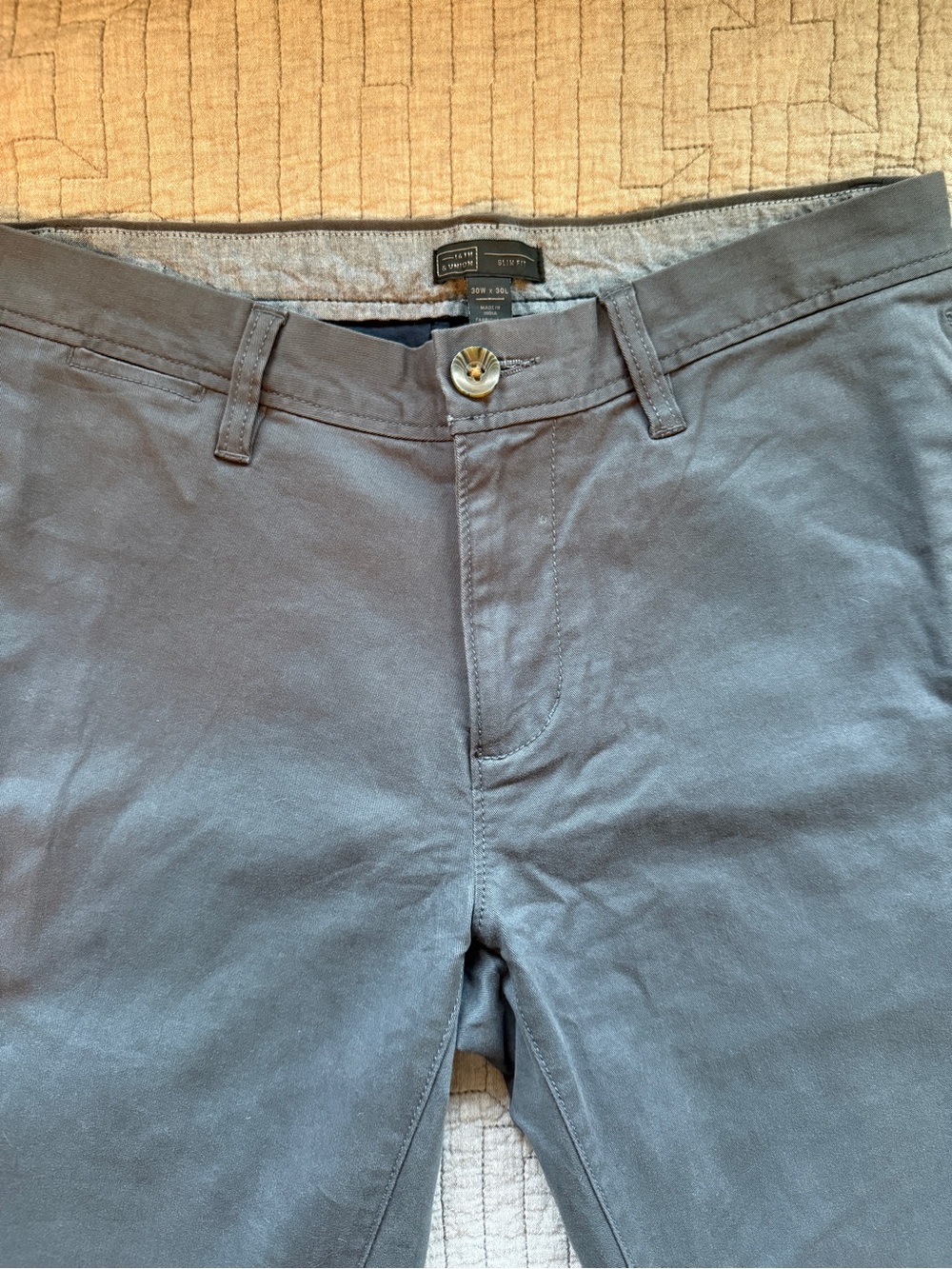 14th & Union Slim Fit Pants Gray Men’s 30x30 | Stretch Chino Dress Casual - Picture 2 of 6